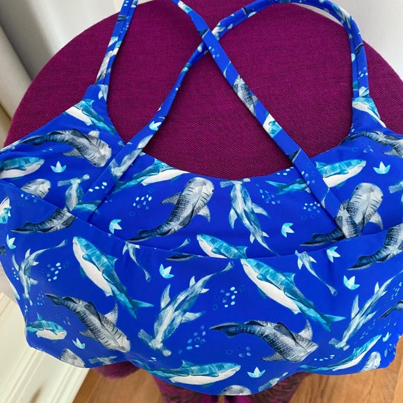 Fused Hawaii Hookeena “bite me” blue swim top - Picture 2 of 8